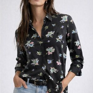 Banana Republic Black Floral Dillon Shirt